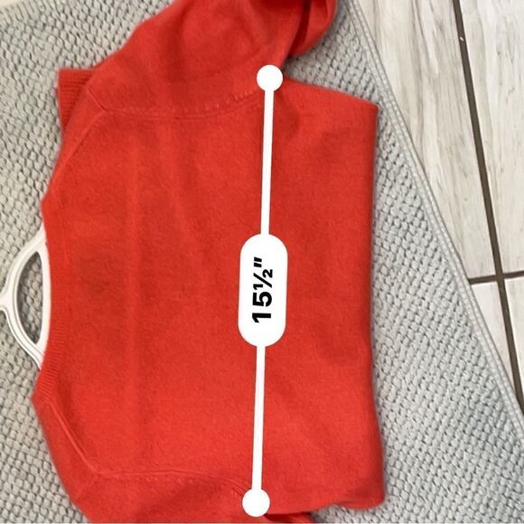 Alex Marie 100% Cashmere, V-neck, melon colored long sleeve SZ S sweater - Picture 10 of 10